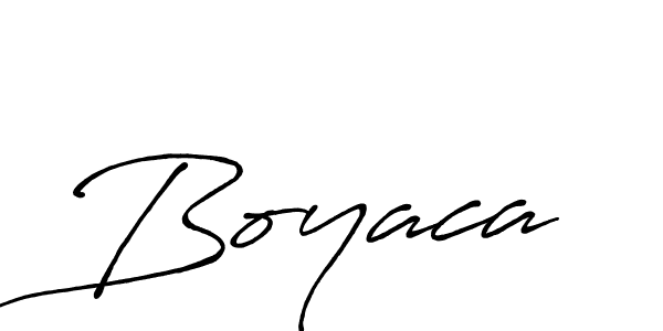 Use a signature maker to create a handwritten signature online. With this signature software, you can design (Antro_Vectra_Bolder) your own signature for name Boyaca. Boyaca signature style 7 images and pictures png