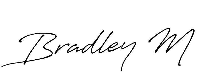 Create a beautiful signature design for name Bradley M. With this signature (Antro_Vectra_Bolder) fonts, you can make a handwritten signature for free. Bradley M signature style 7 images and pictures png