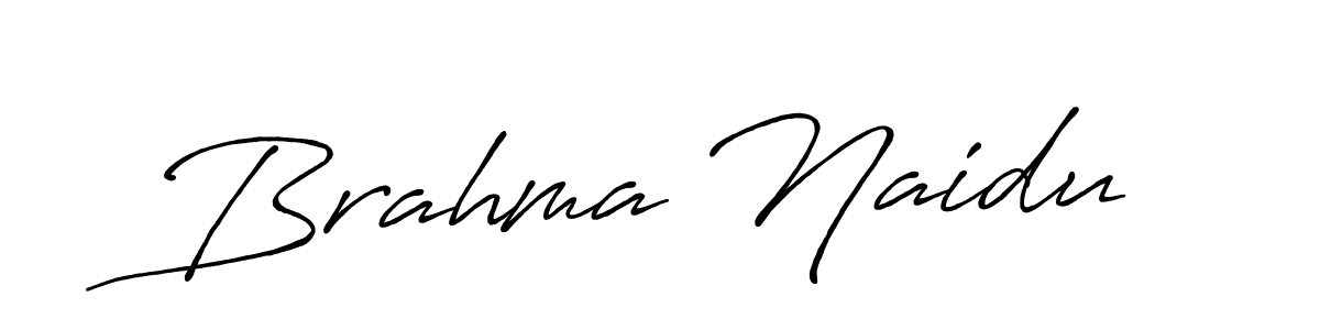 Create a beautiful signature design for name Brahma Naidu. With this signature (Antro_Vectra_Bolder) fonts, you can make a handwritten signature for free. Brahma Naidu signature style 7 images and pictures png