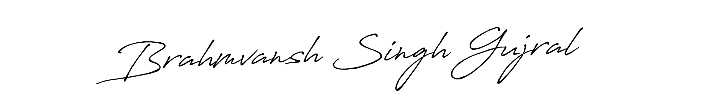 Make a beautiful signature design for name Brahmvansh Singh Gujral. With this signature (Antro_Vectra_Bolder) style, you can create a handwritten signature for free. Brahmvansh Singh Gujral signature style 7 images and pictures png