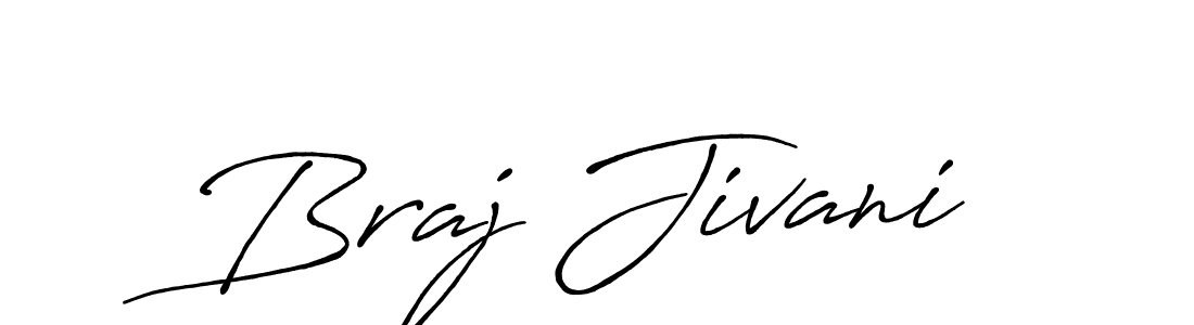 Make a beautiful signature design for name Braj Jivani. With this signature (Antro_Vectra_Bolder) style, you can create a handwritten signature for free. Braj Jivani signature style 7 images and pictures png