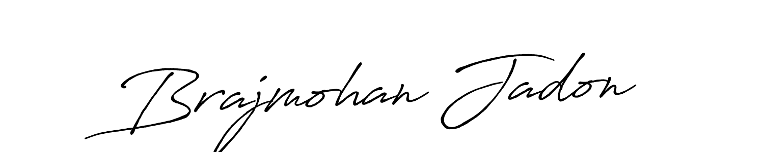 Antro_Vectra_Bolder is a professional signature style that is perfect for those who want to add a touch of class to their signature. It is also a great choice for those who want to make their signature more unique. Get Brajmohan Jadon name to fancy signature for free. Brajmohan Jadon signature style 7 images and pictures png