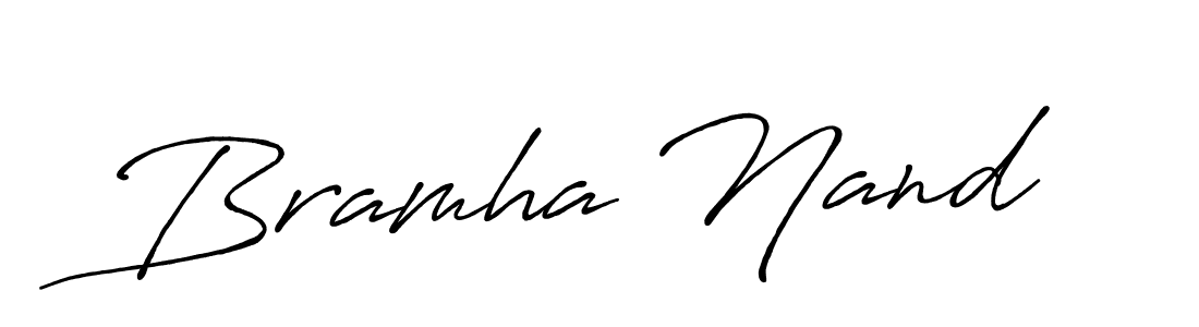 Make a beautiful signature design for name Bramha Nand. With this signature (Antro_Vectra_Bolder) style, you can create a handwritten signature for free. Bramha Nand signature style 7 images and pictures png