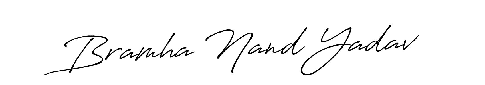 Use a signature maker to create a handwritten signature online. With this signature software, you can design (Antro_Vectra_Bolder) your own signature for name Bramha Nand Yadav. Bramha Nand Yadav signature style 7 images and pictures png
