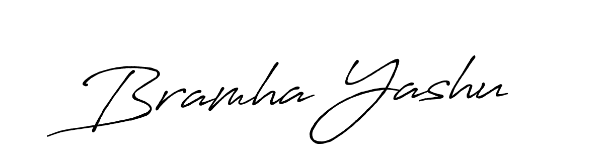 Design your own signature with our free online signature maker. With this signature software, you can create a handwritten (Antro_Vectra_Bolder) signature for name Bramha Yashu. Bramha Yashu signature style 7 images and pictures png