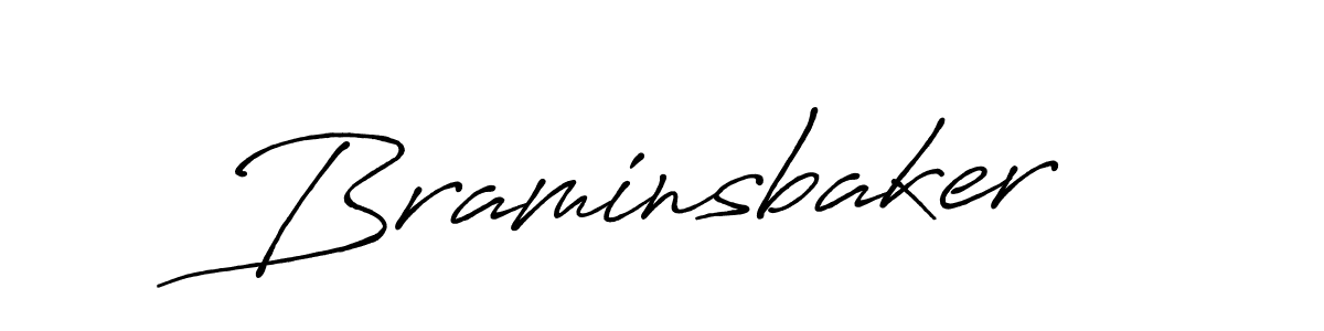 Create a beautiful signature design for name Braminsbaker. With this signature (Antro_Vectra_Bolder) fonts, you can make a handwritten signature for free. Braminsbaker signature style 7 images and pictures png