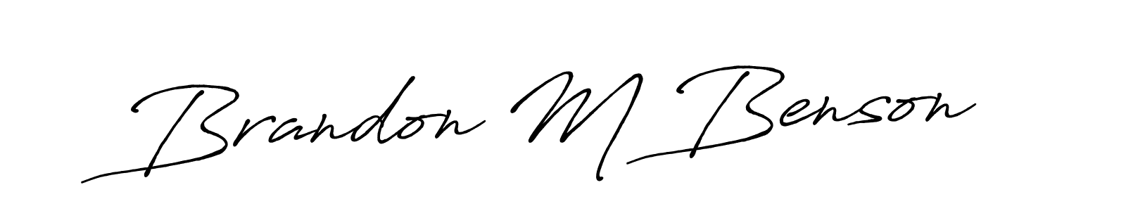 Brandon M Benson stylish signature style. Best Handwritten Sign (Antro_Vectra_Bolder) for my name. Handwritten Signature Collection Ideas for my name Brandon M Benson. Brandon M Benson signature style 7 images and pictures png