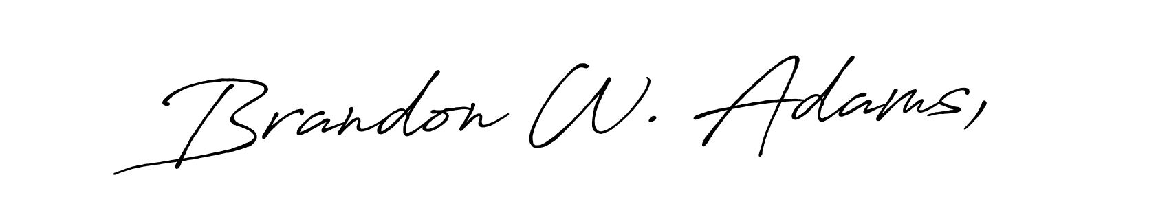 Make a beautiful signature design for name Brandon W. Adams,. With this signature (Antro_Vectra_Bolder) style, you can create a handwritten signature for free. Brandon W. Adams, signature style 7 images and pictures png