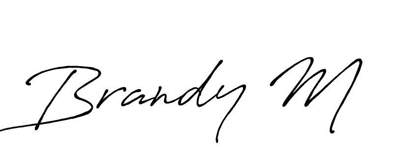 Make a beautiful signature design for name Brandy M. With this signature (Antro_Vectra_Bolder) style, you can create a handwritten signature for free. Brandy M signature style 7 images and pictures png