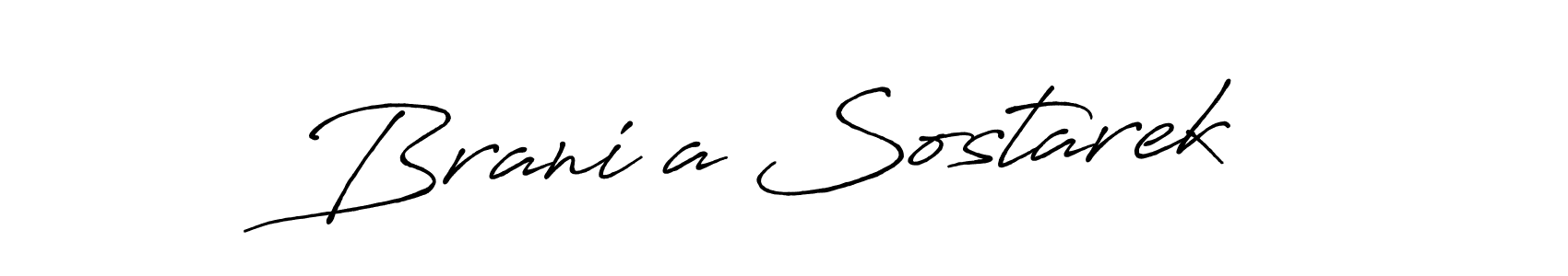 Make a beautiful signature design for name Braniča Sostarek. With this signature (Antro_Vectra_Bolder) style, you can create a handwritten signature for free. Braniča Sostarek signature style 7 images and pictures png