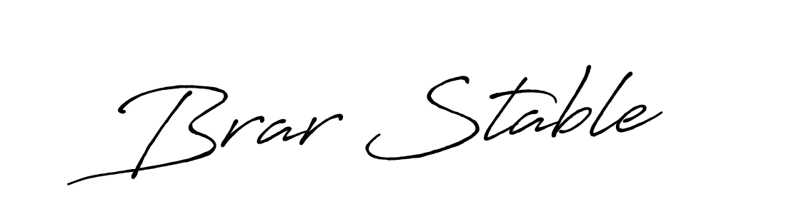 Make a beautiful signature design for name Brar Stable. With this signature (Antro_Vectra_Bolder) style, you can create a handwritten signature for free. Brar Stable signature style 7 images and pictures png
