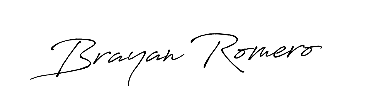 Create a beautiful signature design for name Brayan Romero. With this signature (Antro_Vectra_Bolder) fonts, you can make a handwritten signature for free. Brayan Romero signature style 7 images and pictures png