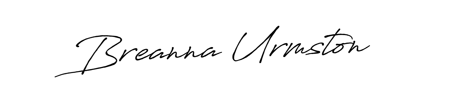 How to make Breanna Urmston name signature. Use Antro_Vectra_Bolder style for creating short signs online. This is the latest handwritten sign. Breanna Urmston signature style 7 images and pictures png