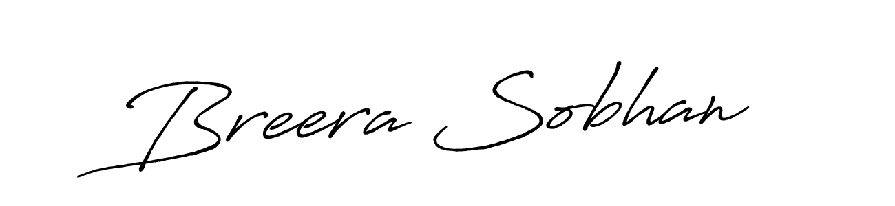Create a beautiful signature design for name Breera Sobhan. With this signature (Antro_Vectra_Bolder) fonts, you can make a handwritten signature for free. Breera Sobhan signature style 7 images and pictures png