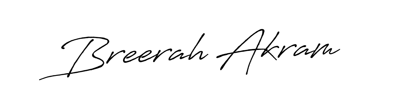 How to make Breerah Akram name signature. Use Antro_Vectra_Bolder style for creating short signs online. This is the latest handwritten sign. Breerah Akram signature style 7 images and pictures png