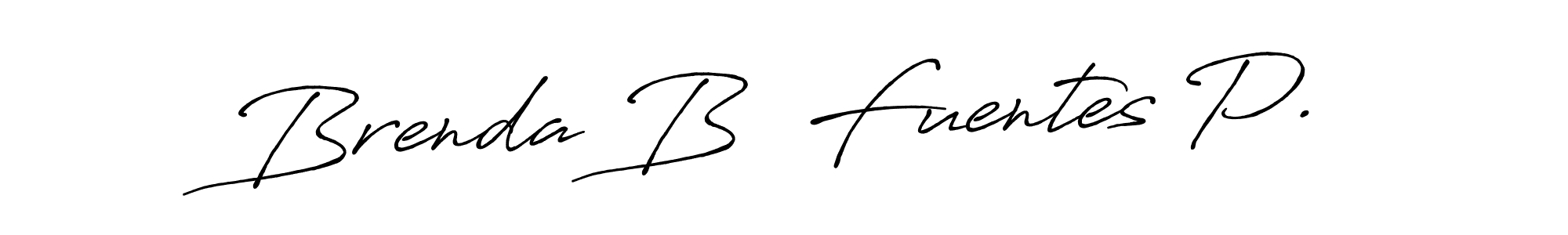 How to make Brenda B  Fuentes P. name signature. Use Antro_Vectra_Bolder style for creating short signs online. This is the latest handwritten sign. Brenda B  Fuentes P. signature style 7 images and pictures png
