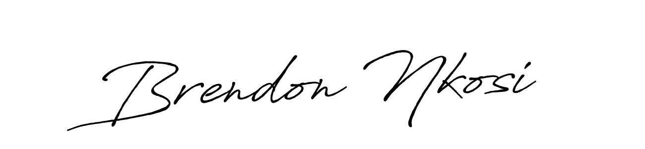 Make a beautiful signature design for name Brendon Nkosi. With this signature (Antro_Vectra_Bolder) style, you can create a handwritten signature for free. Brendon Nkosi signature style 7 images and pictures png