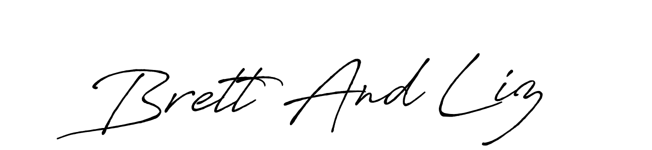 The best way (Antro_Vectra_Bolder) to make a short signature is to pick only two or three words in your name. The name Brett And Liz include a total of six letters. For converting this name. Brett And Liz signature style 7 images and pictures png