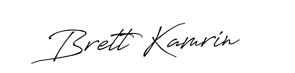 Brett Kamrin stylish signature style. Best Handwritten Sign (Antro_Vectra_Bolder) for my name. Handwritten Signature Collection Ideas for my name Brett Kamrin. Brett Kamrin signature style 7 images and pictures png