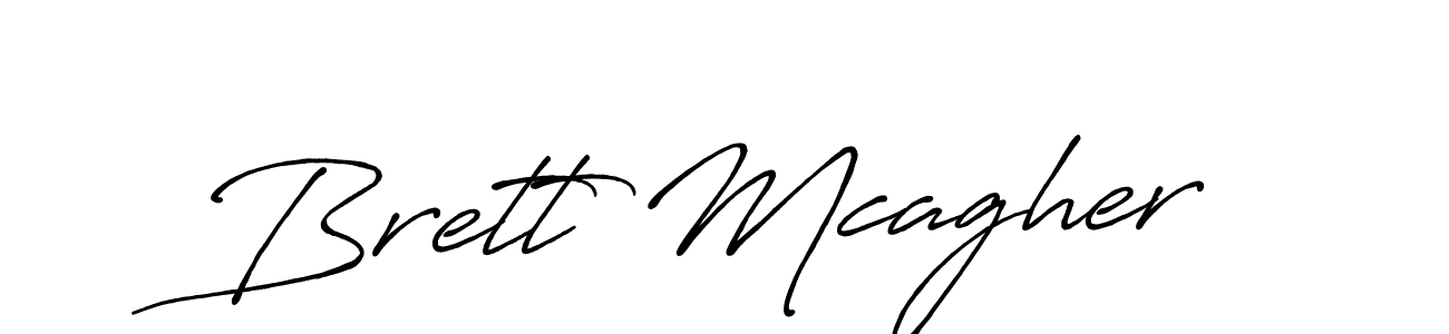 How to make Brett Mcagher name signature. Use Antro_Vectra_Bolder style for creating short signs online. This is the latest handwritten sign. Brett Mcagher signature style 7 images and pictures png