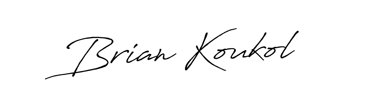 How to make Brian Koukol name signature. Use Antro_Vectra_Bolder style for creating short signs online. This is the latest handwritten sign. Brian Koukol signature style 7 images and pictures png