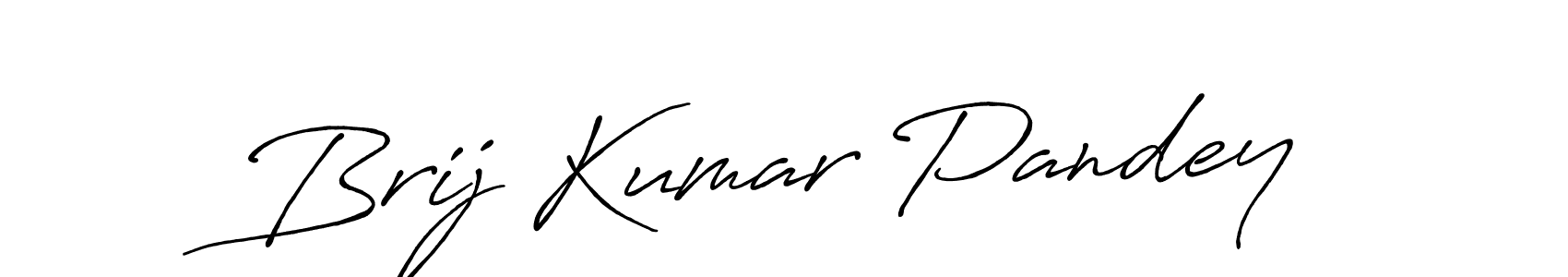 Create a beautiful signature design for name Brij Kumar Pandey. With this signature (Antro_Vectra_Bolder) fonts, you can make a handwritten signature for free. Brij Kumar Pandey signature style 7 images and pictures png