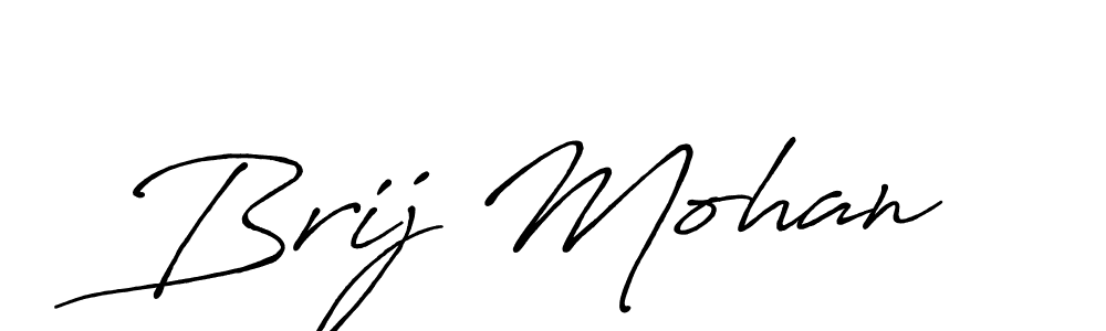 Create a beautiful signature design for name Brij Mohan. With this signature (Antro_Vectra_Bolder) fonts, you can make a handwritten signature for free. Brij Mohan signature style 7 images and pictures png