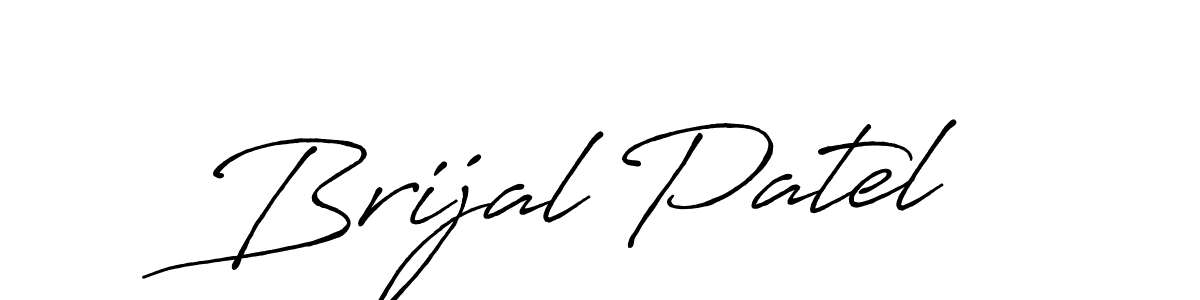 Create a beautiful signature design for name Brijal Patel. With this signature (Antro_Vectra_Bolder) fonts, you can make a handwritten signature for free. Brijal Patel signature style 7 images and pictures png