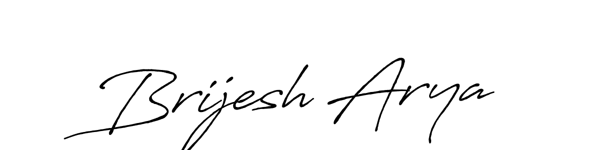 How to make Brijesh Arya name signature. Use Antro_Vectra_Bolder style for creating short signs online. This is the latest handwritten sign. Brijesh Arya signature style 7 images and pictures png