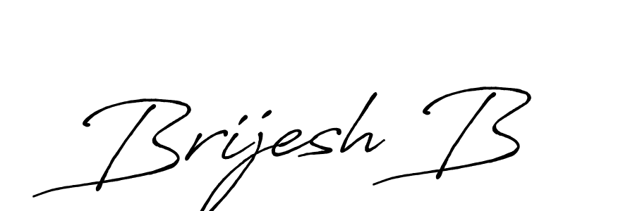 How to make Brijesh B name signature. Use Antro_Vectra_Bolder style for creating short signs online. This is the latest handwritten sign. Brijesh B signature style 7 images and pictures png