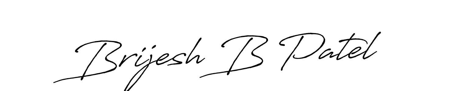 How to make Brijesh B Patel name signature. Use Antro_Vectra_Bolder style for creating short signs online. This is the latest handwritten sign. Brijesh B Patel signature style 7 images and pictures png