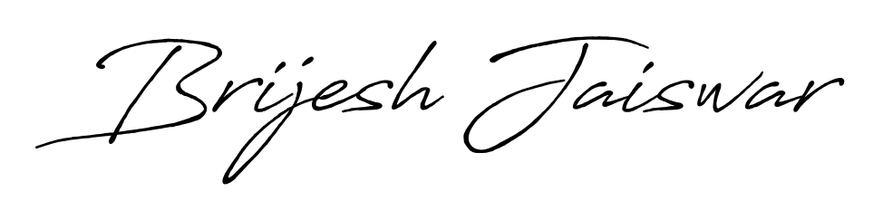 A stylish, flowing autograph style designed for name Brijesh Jaiswar using Antro_Vectra_Bolder typography. Perfect for digital creative projects. Brijesh Jaiswar signature style 7 images and pictures png