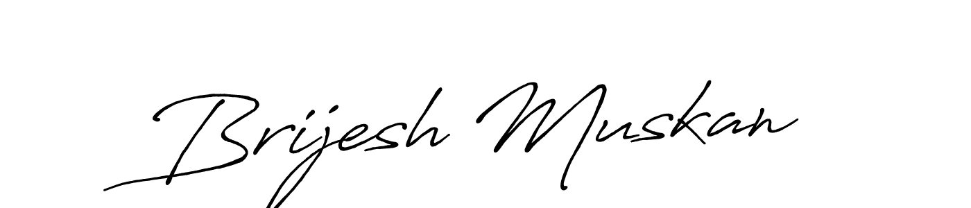 The best way (Antro_Vectra_Bolder) to make a short signature is to pick only two or three words in your name. The name Brijesh Muskan include a total of six letters. For converting this name. Brijesh Muskan signature style 7 images and pictures png