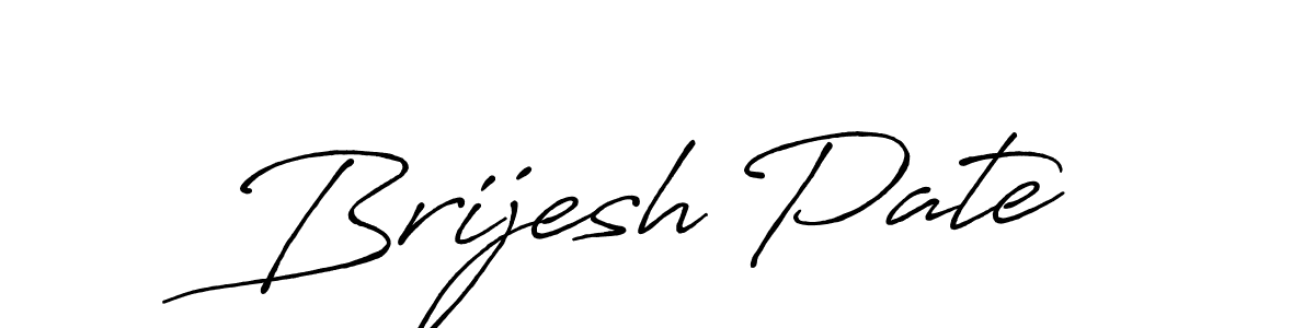 Create a beautiful signature design for name Brijesh Pate. With this signature (Antro_Vectra_Bolder) fonts, you can make a handwritten signature for free. Brijesh Pate signature style 7 images and pictures png