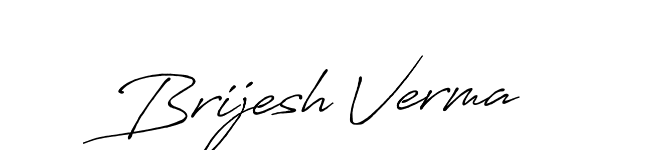 Make a beautiful signature design for name Brijesh Verma. With this signature (Antro_Vectra_Bolder) style, you can create a handwritten signature for free. Brijesh Verma signature style 7 images and pictures png