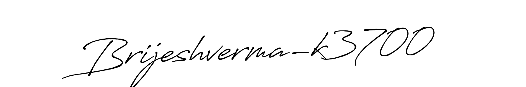 How to make Brijeshverma-k3700 name signature. Use Antro_Vectra_Bolder style for creating short signs online. This is the latest handwritten sign. Brijeshverma-k3700 signature style 7 images and pictures png