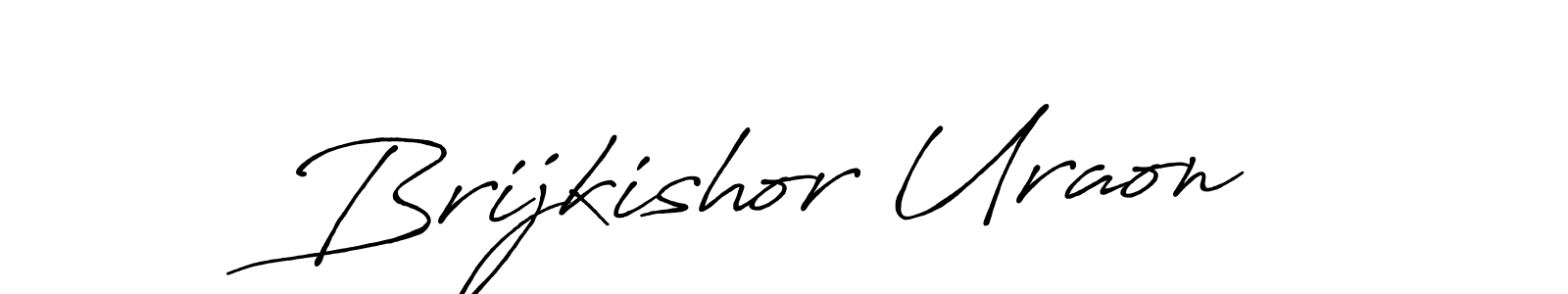 Create a beautiful signature design for name Brijkishor Uraon. With this signature (Antro_Vectra_Bolder) fonts, you can make a handwritten signature for free. Brijkishor Uraon signature style 7 images and pictures png