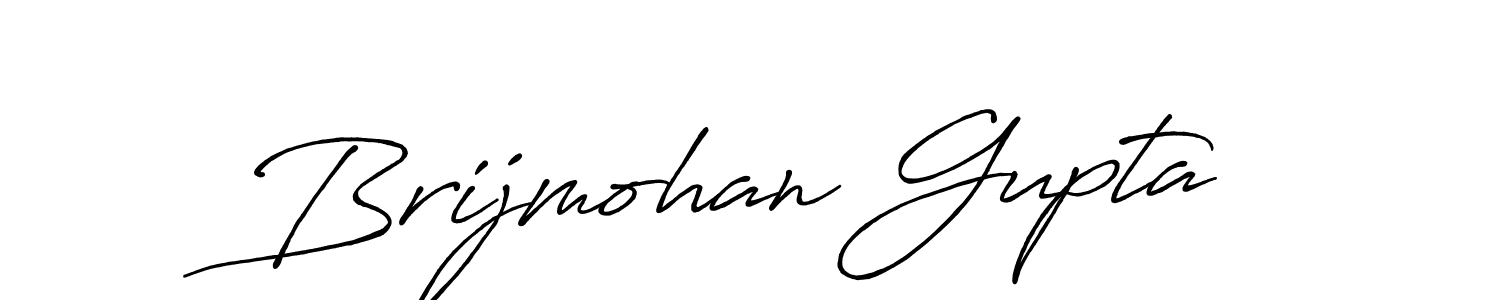 Make a beautiful signature design for name Brijmohan Gupta. With this signature (Antro_Vectra_Bolder) style, you can create a handwritten signature for free. Brijmohan Gupta signature style 7 images and pictures png