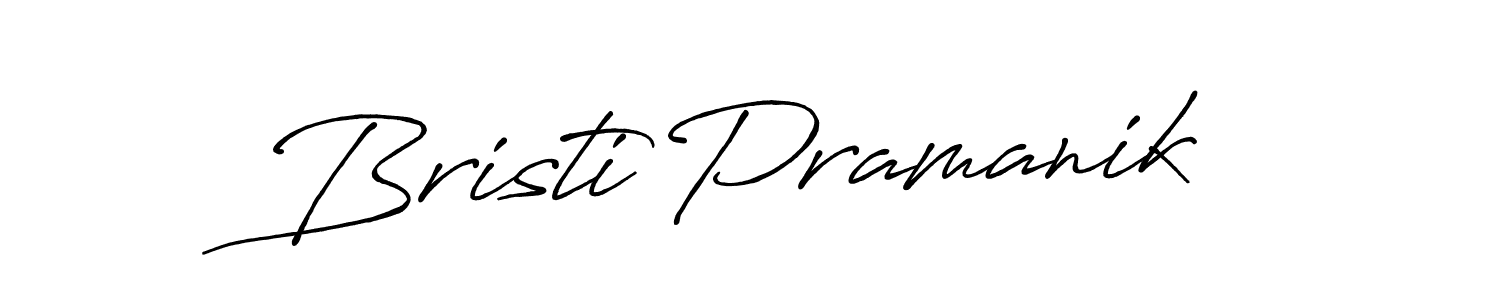 Bristi Pramanik stylish signature style. Best Handwritten Sign (Antro_Vectra_Bolder) for my name. Handwritten Signature Collection Ideas for my name Bristi Pramanik. Bristi Pramanik signature style 7 images and pictures png