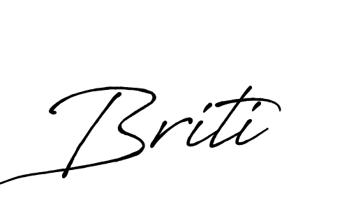 Use a signature maker to create a handwritten signature online. With this signature software, you can design (Antro_Vectra_Bolder) your own signature for name Briti. Briti signature style 7 images and pictures png