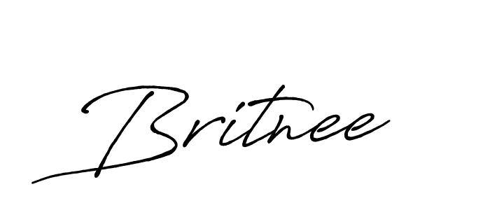 Make a beautiful signature design for name Britnee. With this signature (Antro_Vectra_Bolder) style, you can create a handwritten signature for free. Britnee signature style 7 images and pictures png