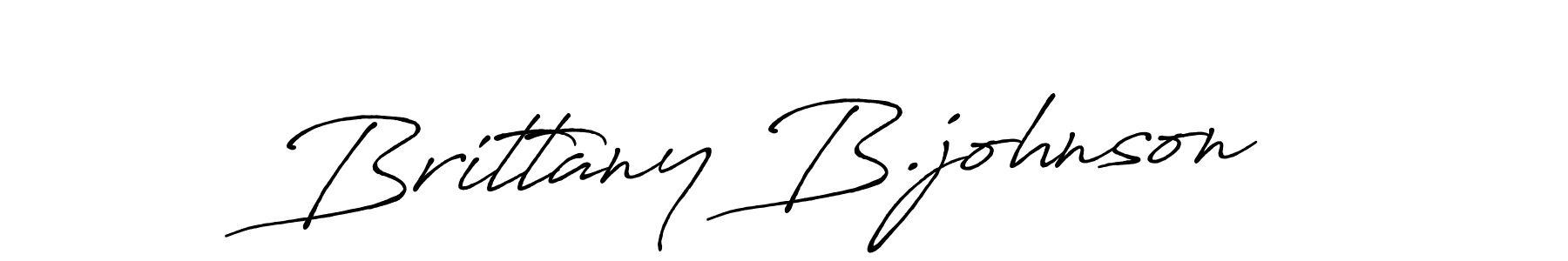 Make a beautiful signature design for name Brittany B.johnson. With this signature (Antro_Vectra_Bolder) style, you can create a handwritten signature for free. Brittany B.johnson signature style 7 images and pictures png