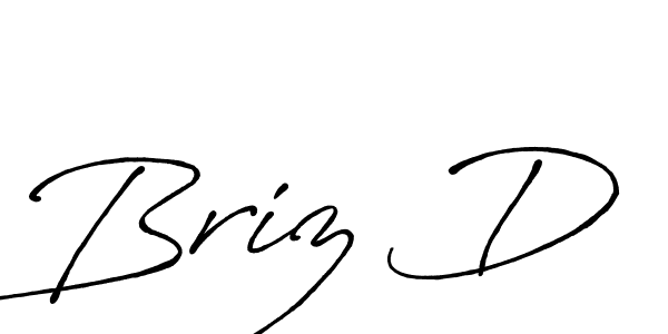 Briz D stylish signature style. Best Handwritten Sign (Antro_Vectra_Bolder) for my name. Handwritten Signature Collection Ideas for my name Briz D. Briz D signature style 7 images and pictures png