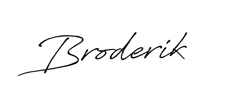 How to make Broderik name signature. Use Antro_Vectra_Bolder style for creating short signs online. This is the latest handwritten sign. Broderik signature style 7 images and pictures png
