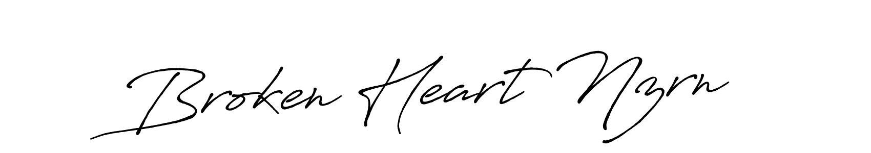 Make a beautiful signature design for name Broken Heart Nzrn. With this signature (Antro_Vectra_Bolder) style, you can create a handwritten signature for free. Broken Heart Nzrn signature style 7 images and pictures png