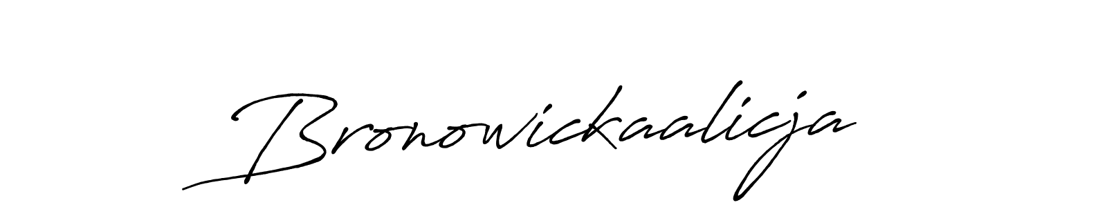 How to make Bronowickaalicja signature? Antro_Vectra_Bolder is a professional autograph style. Create handwritten signature for Bronowickaalicja name. Bronowickaalicja signature style 7 images and pictures png