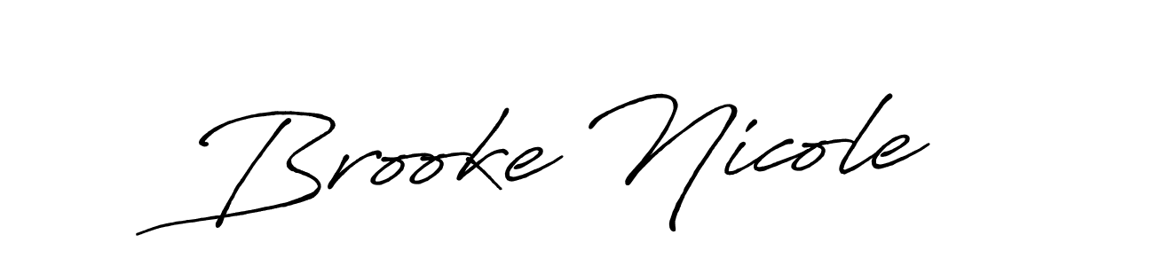 Create a beautiful signature design for name Brooke Nicole. With this signature (Antro_Vectra_Bolder) fonts, you can make a handwritten signature for free. Brooke Nicole signature style 7 images and pictures png
