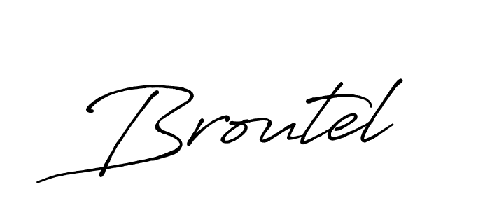 You should practise on your own different ways (Antro_Vectra_Bolder) to write your name (Broutel) in signature. don't let someone else do it for you. Broutel signature style 7 images and pictures png
