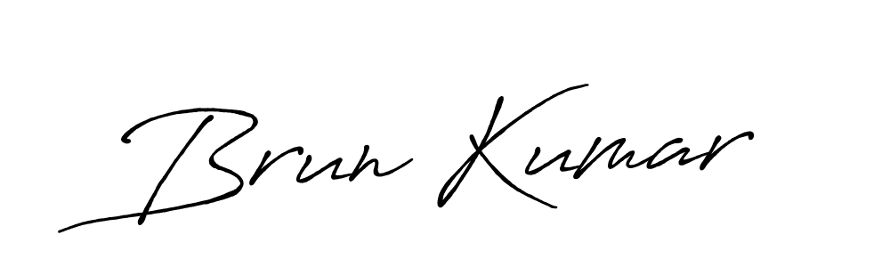 Create a beautiful signature design for name Brun Kumar. With this signature (Antro_Vectra_Bolder) fonts, you can make a handwritten signature for free. Brun Kumar signature style 7 images and pictures png