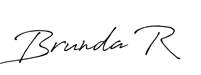 How to make Brunda R name signature. Use Antro_Vectra_Bolder style for creating short signs online. This is the latest handwritten sign. Brunda R signature style 7 images and pictures png